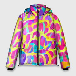 Куртка зимняя мужская Красочные пятна, цвет: 3D-черный