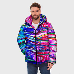 Куртка зимняя мужская Абстракция масляными красками, цвет: 3D-красный — фото 2