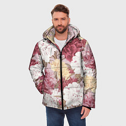Куртка зимняя мужская Цветы Восхитительный Летний Букет Пион, цвет: 3D-светло-серый — фото 2
