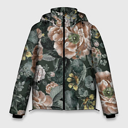 Куртка зимняя мужская Цветы Анемоны Ночного Сада, цвет: 3D-красный