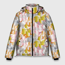 Куртка зимняя мужская Абстрактные узоры цветы, цвет: 3D-красный