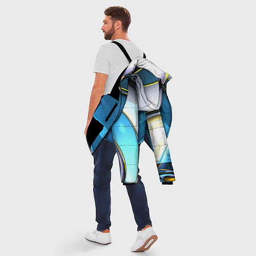 Мужская зимняя куртка Абстрактная объёмная композиция Abstract three-dim / 3D-Черный – фото 5