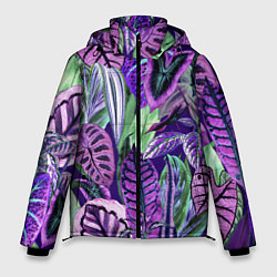 Куртка зимняя мужская Цветы Яркие Тропики, цвет: 3D-светло-серый