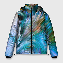 Мужская зимняя куртка Абстрактная красочная композиция Полосы Abstract c