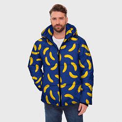 Куртка зимняя мужская Banana style Банана стайл, веселый банановый патте, цвет: 3D-черный — фото 2