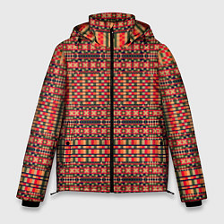 Куртка зимняя мужская Ретро узор геометрия, цвет: 3D-светло-серый