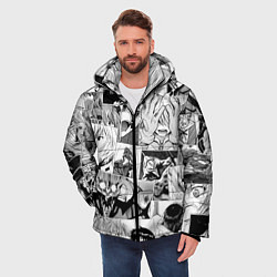 Куртка зимняя мужская Евангелион паттерн, цвет: 3D-светло-серый — фото 2