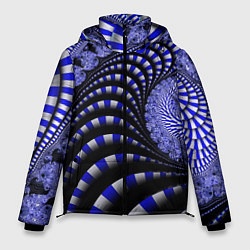 Куртка зимняя мужская Неоновая спираль Абстракция Neon Spiral Abstractio, цвет: 3D-светло-серый