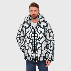 Куртка зимняя мужская Animal Black and White Pattern, цвет: 3D-черный — фото 2