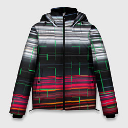 Куртка зимняя мужская Цветная мозаика colored mosaic lines, цвет: 3D-красный