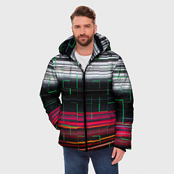 Куртка зимняя мужская Цветная мозаика colored mosaic lines, цвет: 3D-красный — фото 2
