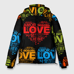 Мужская зимняя куртка Love, Amor, Любовь - Неон версия