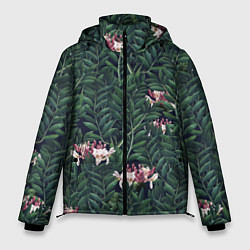 Куртка зимняя мужская Цветы Жимолости, цвет: 3D-красный