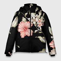 Куртка зимняя мужская Летняя ночь Floral composition, цвет: 3D-красный