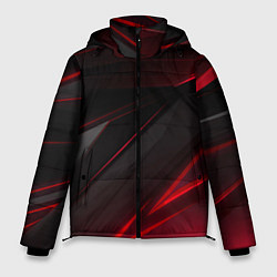 Куртка зимняя мужская Красно-черный фон, цвет: 3D-светло-серый