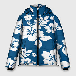 Куртка зимняя мужская Цветочный паттерн Минимализм, цвет: 3D-светло-серый