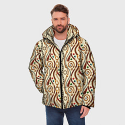 Куртка зимняя мужская Ремни и драгоценные камни, цвет: 3D-черный — фото 2