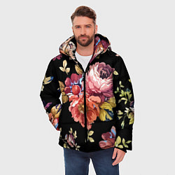 Куртка зимняя мужская Розы в летней ночи Fashion trend, цвет: 3D-светло-серый — фото 2