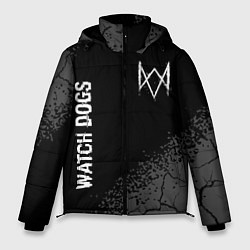 Мужская зимняя куртка Watch Dogs Glitch на темном фоне