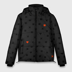 Куртка зимняя мужская Love Death and Robots black pattern, цвет: 3D-черный