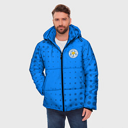 Куртка зимняя мужская Leicester city Абстракция, цвет: 3D-светло-серый — фото 2