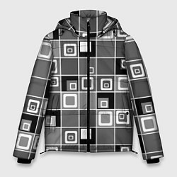 Куртка зимняя мужская Geometric shapes черно-белый, цвет: 3D-черный