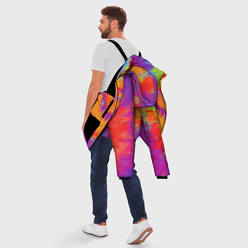 Мужская зимняя куртка Тай дай в радуге / 3D-Черный – фото 5