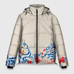 Мужская зимняя куртка Японский орнамент волн