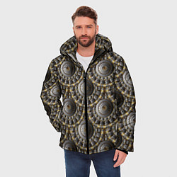Куртка зимняя мужская Круглые объемные узоры, цвет: 3D-светло-серый — фото 2