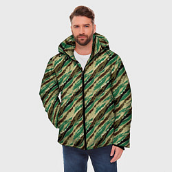 Куртка зимняя мужская Абстрактный узор камуфляжной расцветки, цвет: 3D-черный — фото 2