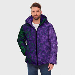 Куртка зимняя мужская Marble texture purple green color, цвет: 3D-красный — фото 2