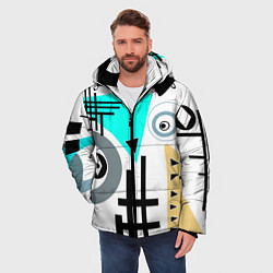 Куртка зимняя мужская Абстрактный современный дизайн, цвет: 3D-светло-серый — фото 2