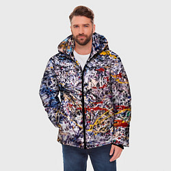 Куртка зимняя мужская Холст забрызганный краской Fashion trend, цвет: 3D-светло-серый — фото 2