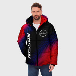 Куртка зимняя мужская Nissan Красный Карбон, цвет: 3D-черный — фото 2