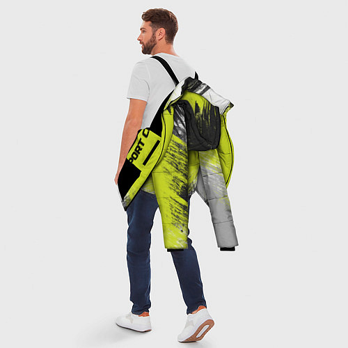 Мужская зимняя куртка Sports club gray green pattern / 3D-Черный – фото 5