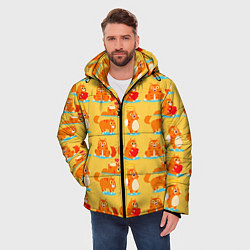 Куртка зимняя мужская NAUGHTY PLAYFUL KITTENS, цвет: 3D-красный — фото 2