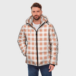 Куртка зимняя мужская Light beige plaid fashionable checkered pattern, цвет: 3D-красный — фото 2