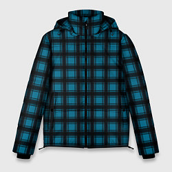 Куртка зимняя мужская Black and blue plaid, цвет: 3D-светло-серый