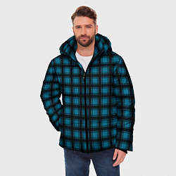 Куртка зимняя мужская Black and blue plaid, цвет: 3D-светло-серый — фото 2