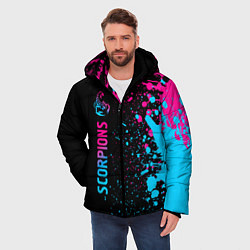 Куртка зимняя мужская Scorpions - Neon Gradient, цвет: 3D-черный — фото 2