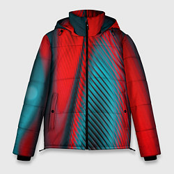 Куртка зимняя мужская Абстрактная неоновая наноброня - Красный, цвет: 3D-красный