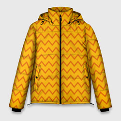 Куртка зимняя мужская Оранжевые линии зиг-заги, цвет: 3D-красный