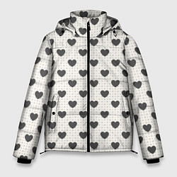Куртка зимняя мужская Темные сердечки, цвет: 3D-светло-серый