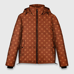 Куртка зимняя мужская Коричневые звездочки, цвет: 3D-красный