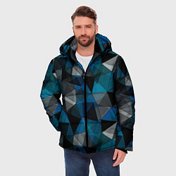 Куртка зимняя мужская Сине-черный геометрический, цвет: 3D-черный — фото 2