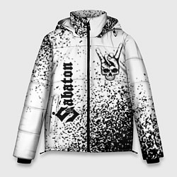 Куртка зимняя мужская Sabaton и рок символ на светлом фоне, цвет: 3D-черный