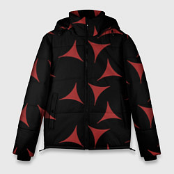 Куртка зимняя мужская Red Stars - Красные треугольные объекты в чёрном п, цвет: 3D-красный