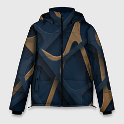 Куртка зимняя мужская Абстрактный фон сетка, цвет: 3D-черный