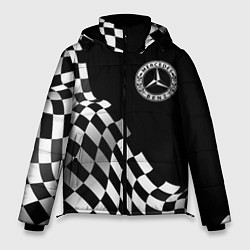 Куртка зимняя мужская Mercedes racing flag, цвет: 3D-черный