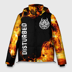 Куртка зимняя мужская Disturbed и пылающий огонь, цвет: 3D-черный